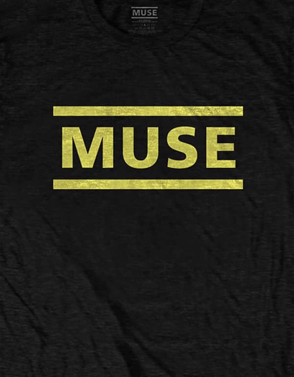Muse T Shirt Yellow Band Logo Official Mens Black
