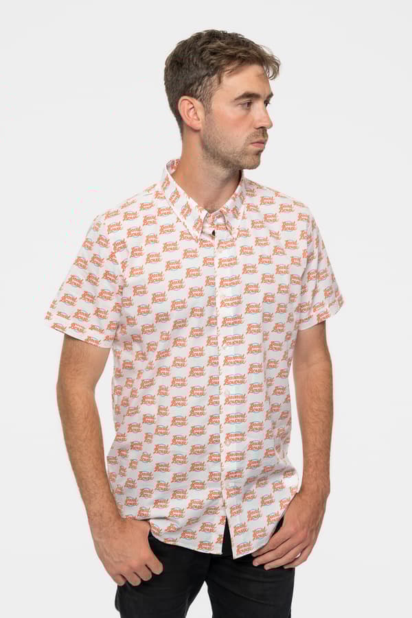 David Bowie Shirt Logo repeat Pattern Official Mens White Casual
