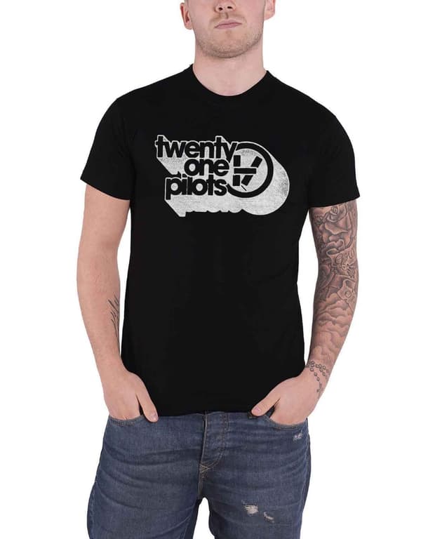 Twenty One Pilots T Shirt Vessel Vintage Band Logo Official Mens Black Black M