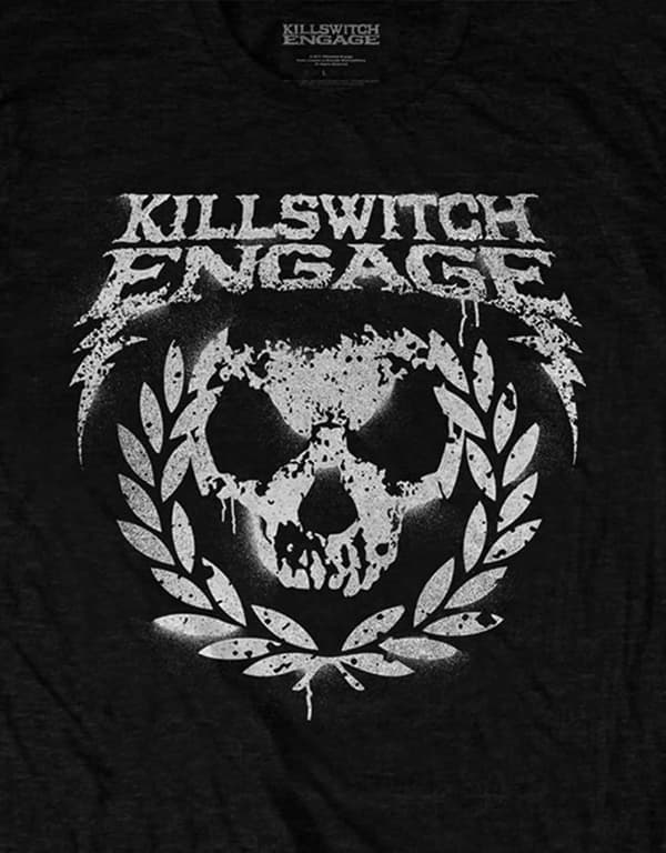 Killswitch Engage T Shirt Skull Spraypaint Band Logo Official Mens Black