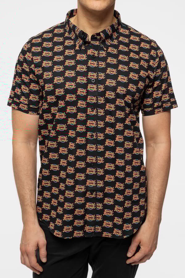 David Bowie Casual Shirt Logo repeat Pattern Official Mens Black Casual