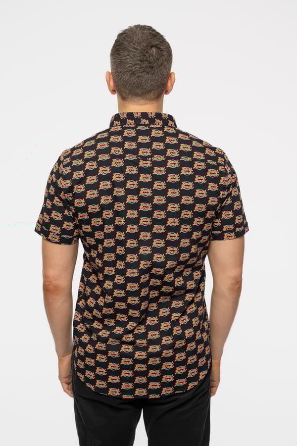 David Bowie Casual Shirt Logo repeat Pattern Official Mens Black Casual