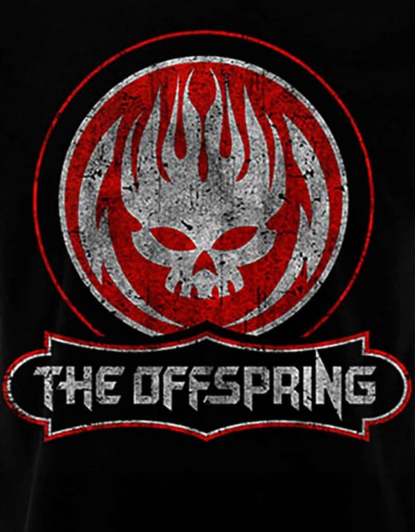 The Offspring T Shirt Distressed Skull Band Logo Official Mens Black