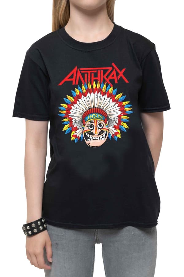 Anthrax Kids T Shirt War Dance Band Logo Official Black Ages 5-14 yrs