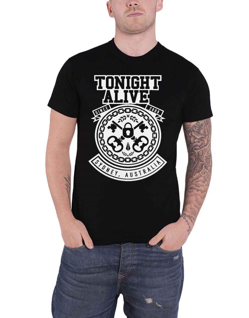 Tonight Alive T Shirt TA Keys Band Logo Official Mens Black