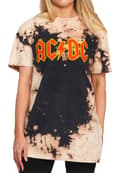 Miniatyrbild 2 av 4: AC/DC T Shirt Classic Band Logo Official Unisex Dip Dye Tan and Black