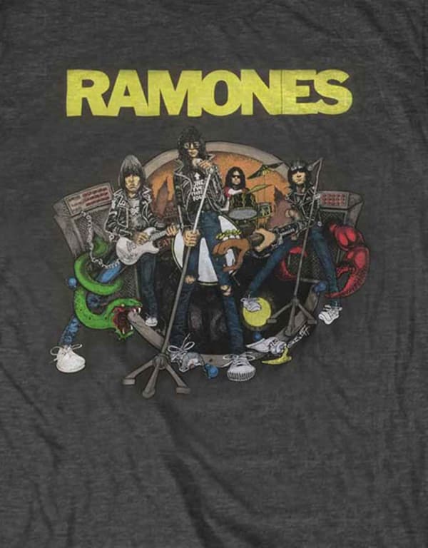 Ramones T Shirt Road to Ruin Band Logo Official Mens Charcoal Grey
