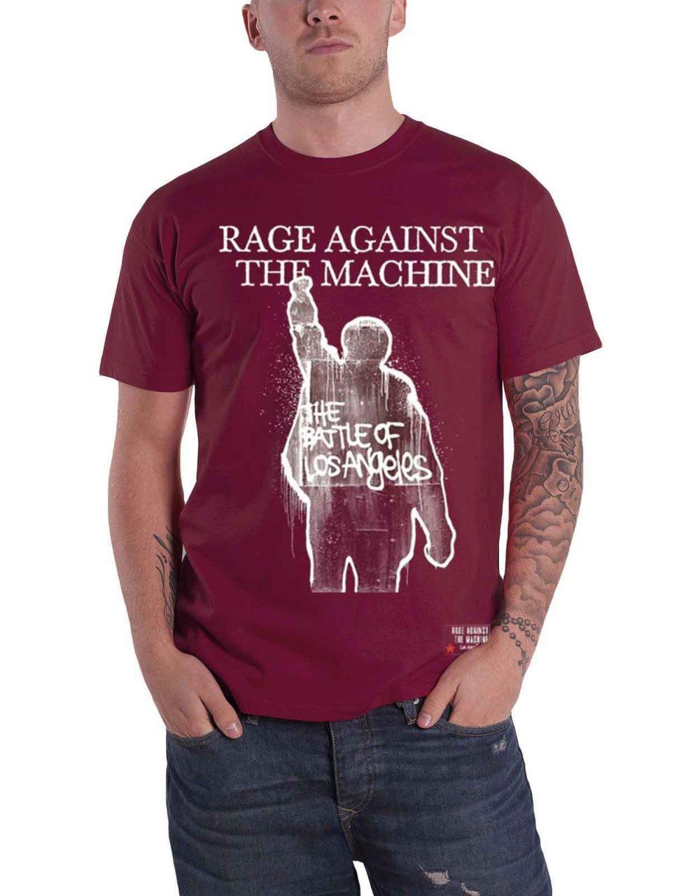 Rage Against The Machine T Shirt BOLA Album Cover Official Mens Maroon Red