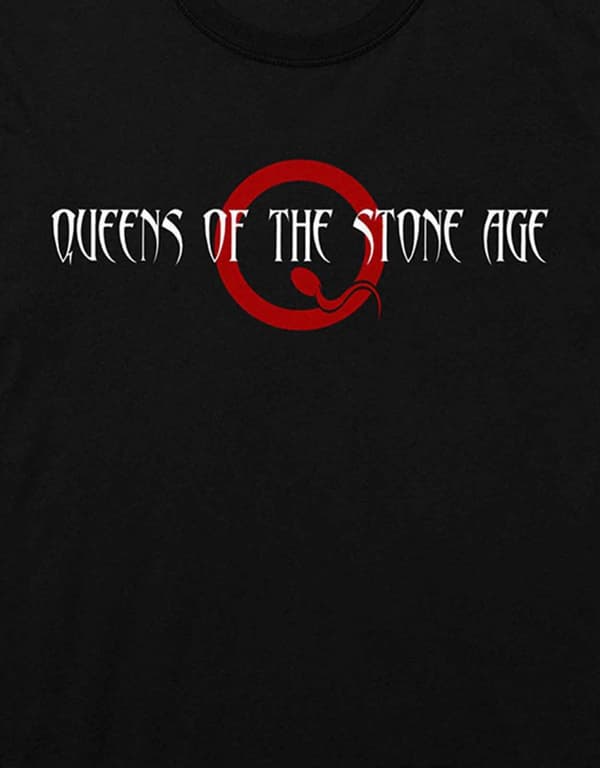 Queens Of The Stone Age T Shirt Text Band Logo Official Mens Black