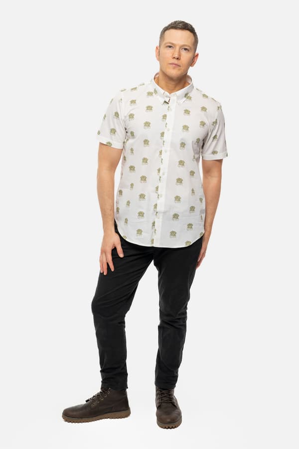 Queen Shirt Classic Crest Band Logo All Over Print Official Mens White