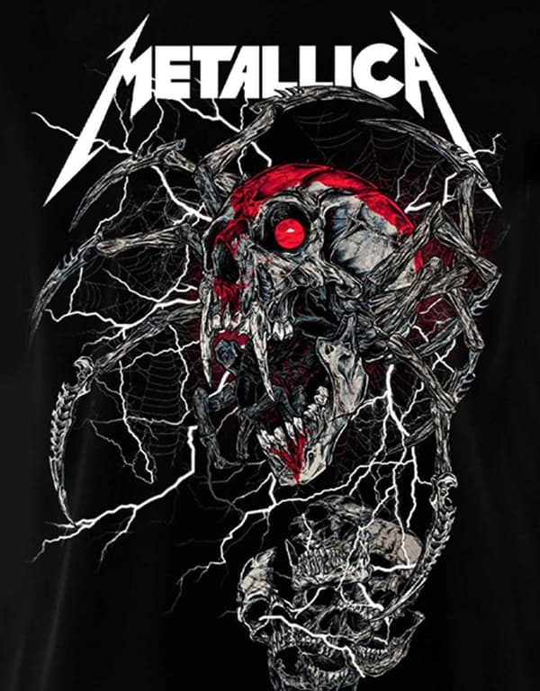 Metallica T Shirt Spider Dead Band Logo Official Mens Black