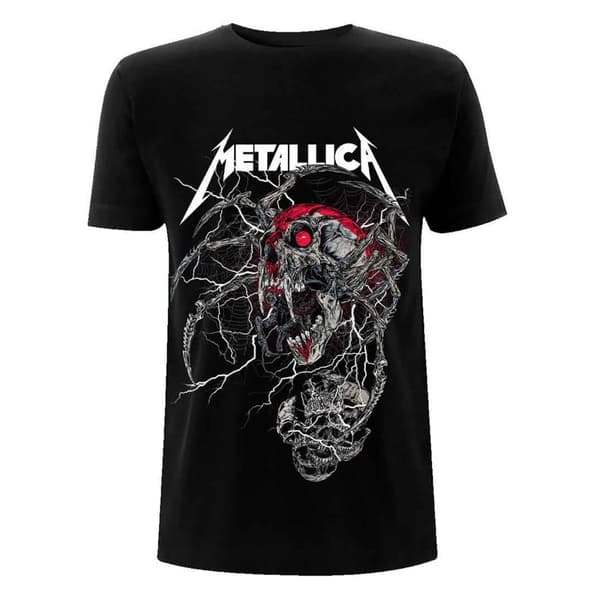 Metallica T Shirt Spider Dead Band Logo Official Mens Black
