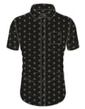 Miniatyrbild 4 av 4: Queen Shirt Casual Classic Crest Band Logo All Over Print Official Mens Black