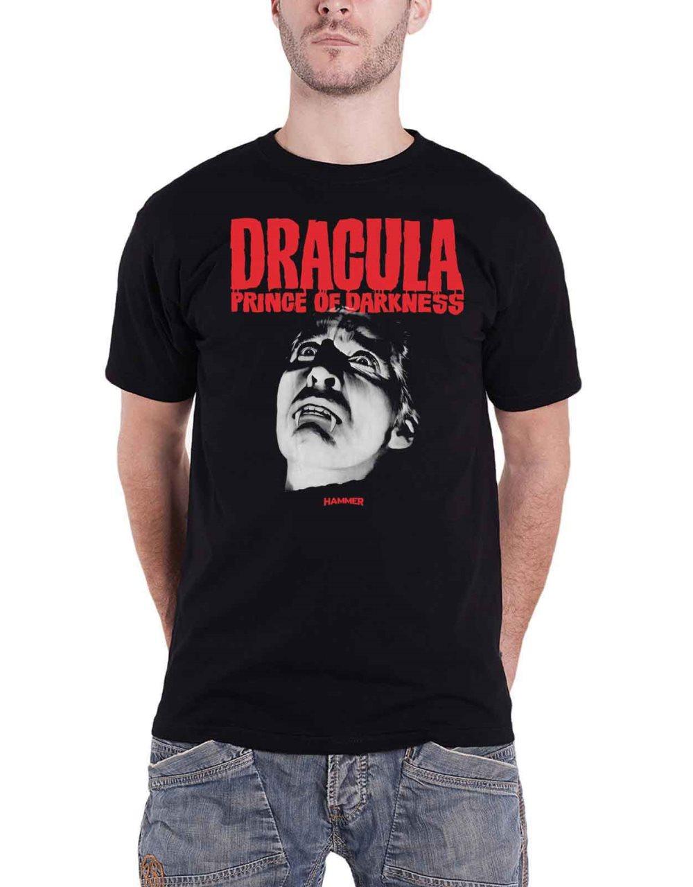 Hammer Horror T Shirt Dracula Movie Logo Official Mens Black