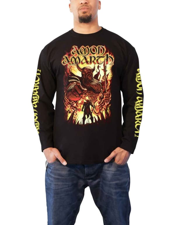 Amon Amarth T Shirt Oden Wants You Logo Official Mens Black Long Sleeve