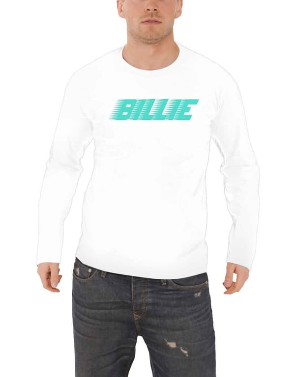 Billie Eilish T Shirt Racer Logo Official White Long Sleeve XL