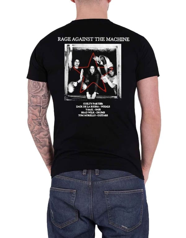 Rage Against The Machine T Shirt Battle Star Band Logo Official Mens Black