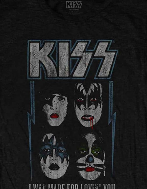 Kiss T Shirt Made For Lovin You Band Logo Official Womens Skinny Fit Black
