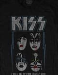 Miniatyrbild 3 av 4: Kiss T Shirt Made For Lovin You Band Logo Official Womens Skinny Fit Black