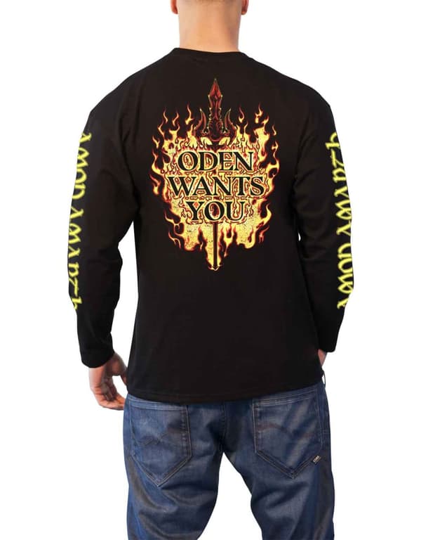 Amon Amarth T Shirt Oden Wants You Logo Official Mens Black Long Sleeve