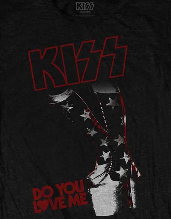 Kiss T Shirt Do You Love Me Band Logo Official Womens Skinny Fit Black