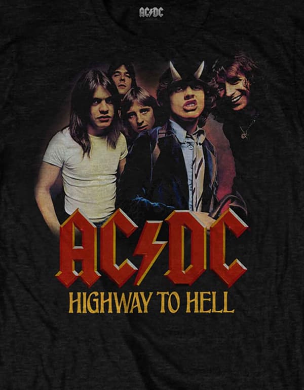AC/DC T Shirt Highway to Hell Band Logo Official Mens Black XL