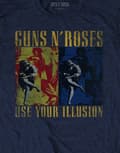 Miniatyrbild 3 av 4: Guns N Roses T Shirt Use Your Illusion Band Logo Official Mens Navy Blue