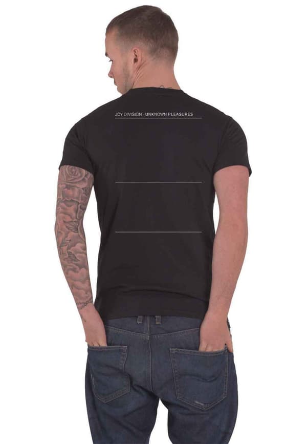 Joy Division T Shirt Unknown Pleasures Album Back Print Official Unisex Black