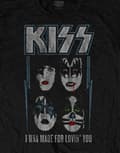 Miniatyrbild 3 av 4: Kiss T Shirt Made For Lovin You Band Logo Official Mens Black