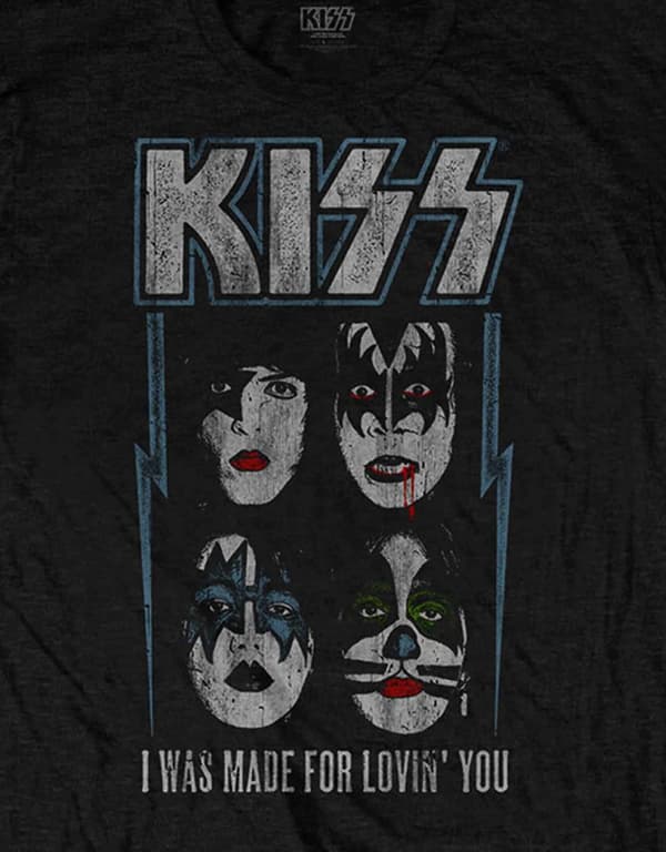 Kiss T Shirt Made For Lovin You Band Logo Official Mens Black