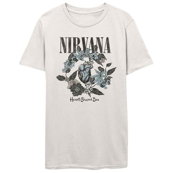Nirvana T Shirt Heart Shaped Box Band Logo Official Unisex White