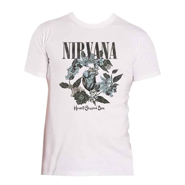 Nirvana T Shirt Heart Shaped Box Band Logo Official Unisex White