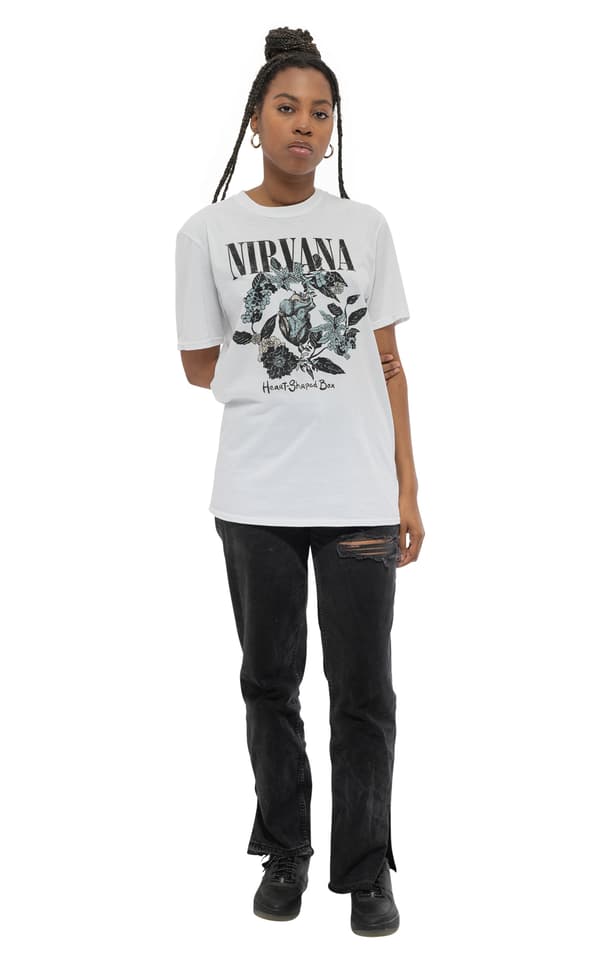 Nirvana T Shirt Heart Shaped Box Band Logo Official Unisex White