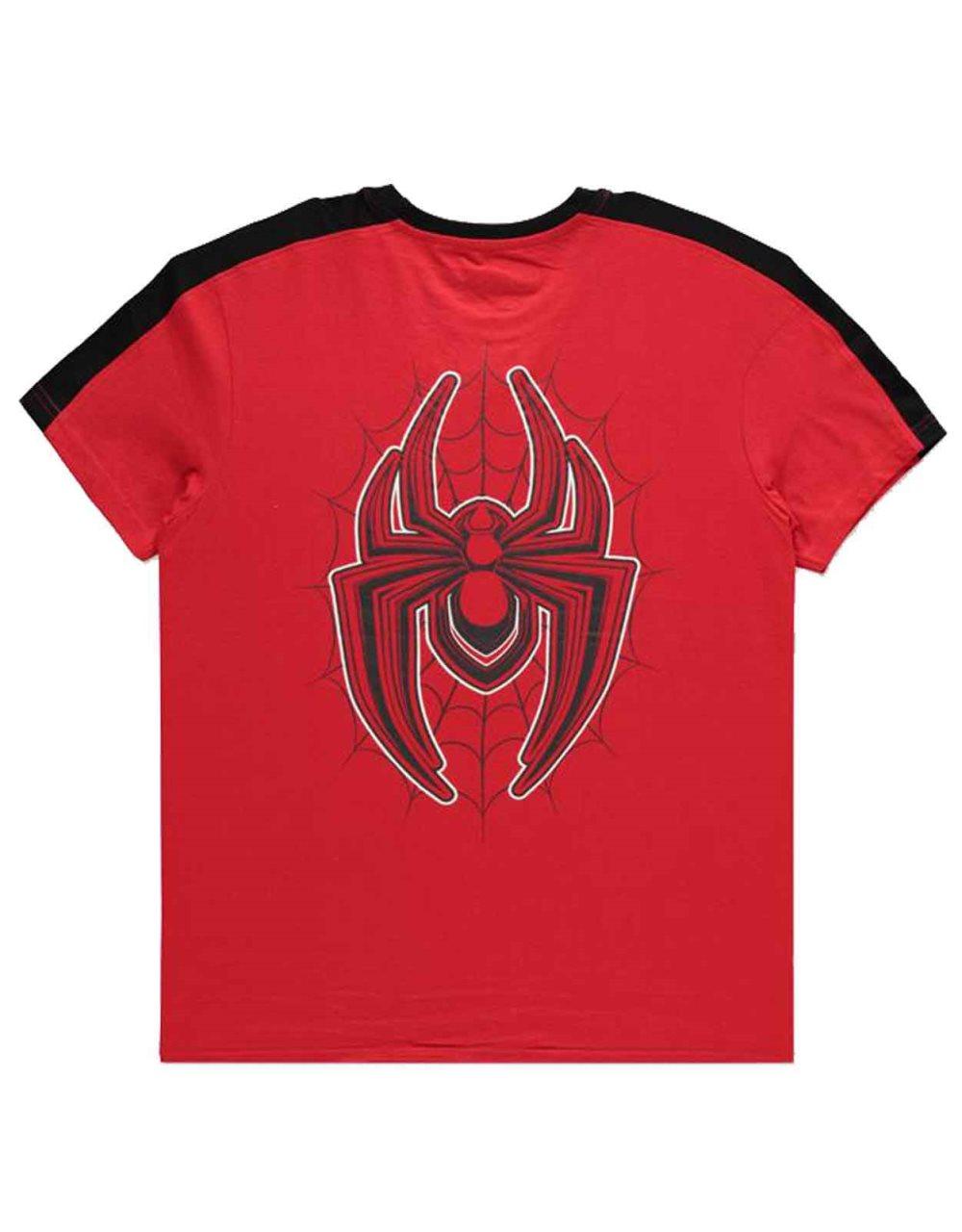 Spiderman T Shirt Miles Morales Spider Logo Official Mens Red