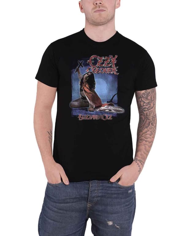 Ozzy Osbourne T Shirt Blizzard of Ozz Tracklist Official Mens Black Black S