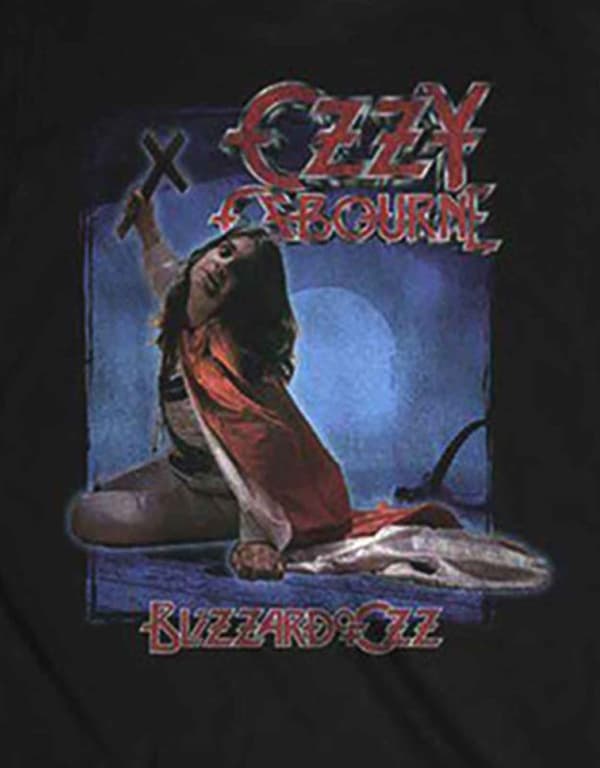 Ozzy Osbourne T Shirt Blizzard of Ozz Tracklist Official Mens Black