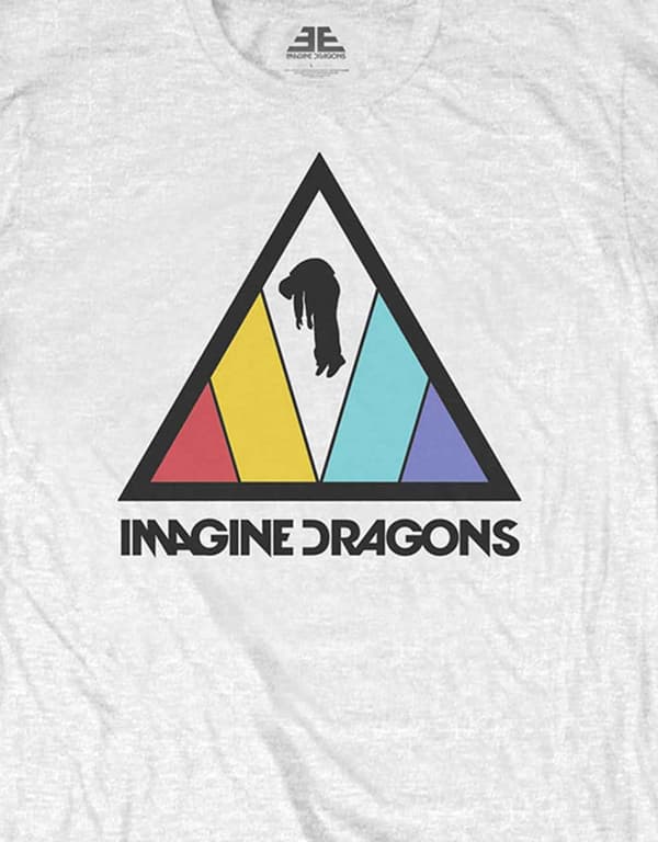 Imagine Dragons T Shirt Triangle Band Logo Official Mens White