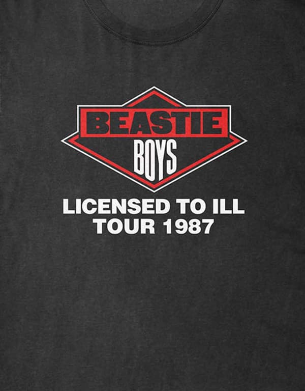 The Beastie Boys T Shirt Licensed To Ill Tour 1987 Official Mens Black