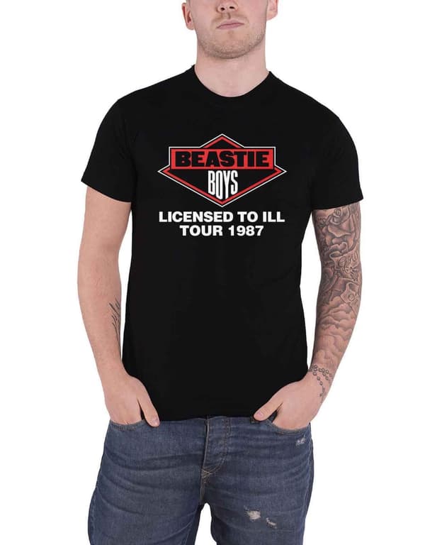 The Beastie Boys T Shirt Licensed To Ill Tour 1987 Official Mens Black