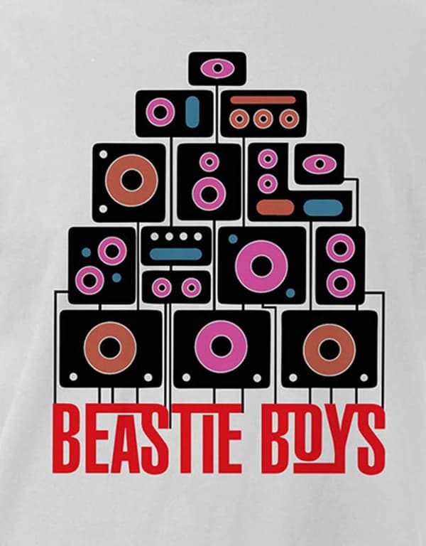 The Beastie Boys T Shirt Tape Band Logo Official Mens White