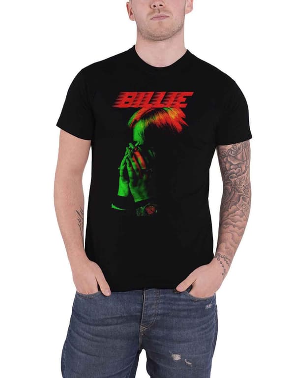Billie Eilish T Shirt Hands and Face Logo Official Unisex Black