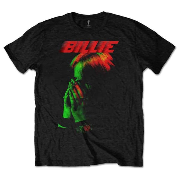 Billie Eilish T Shirt Hands and Face Logo Official Unisex Black