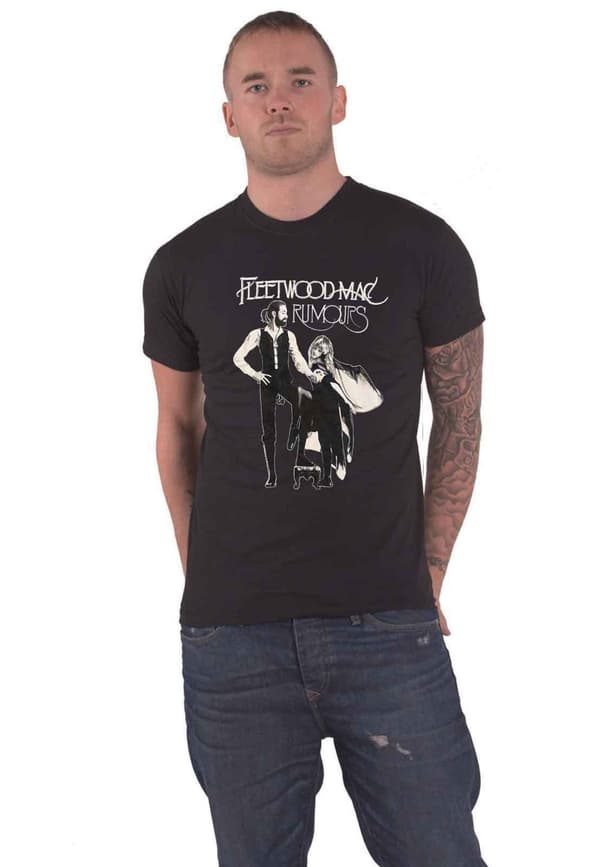 Fleetwood Mac T Shirt Rumours Album Band Logo Official Mens Black