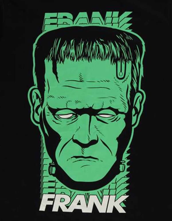 Frankenstein T Shirt Frank Frank Logo Official Mens Black