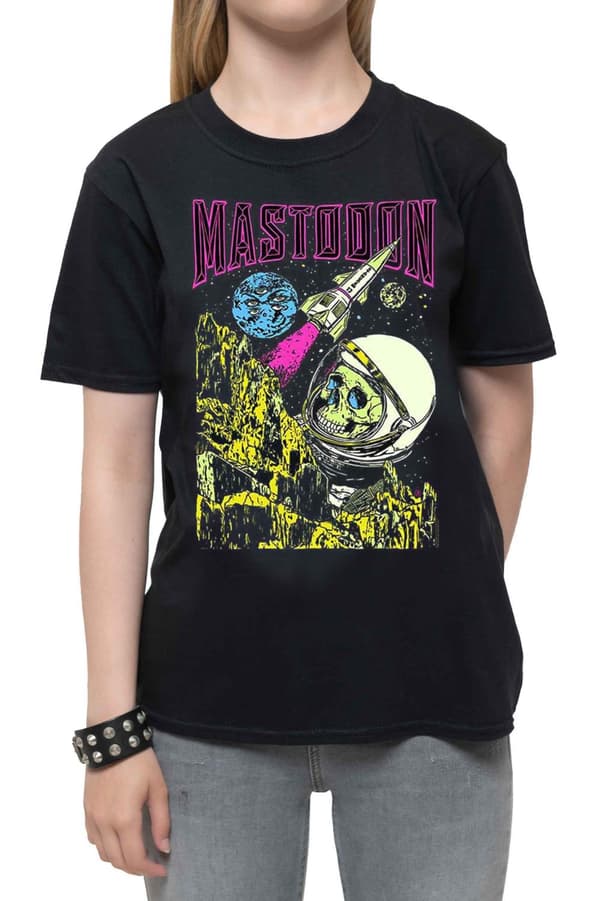 Mastodon Kids T Shirt Space Colorization Logo Official Black Ages 5-14 yrs