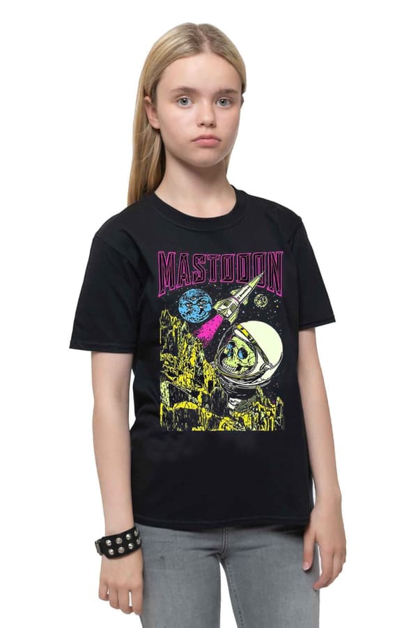 Mastodon Kids T Shirt Space Colorization Logo Official Black Ages 5-14 yrs Black X-Large (11/12 Yrs)