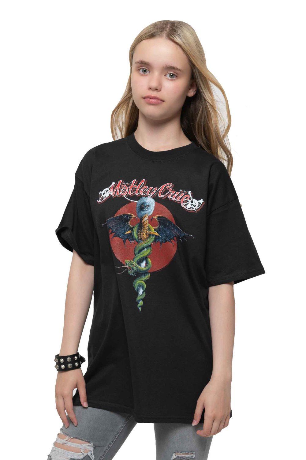 Motley Crue Kids T Shirt Feelgood Red Circle Official Black Ages 5-14 yrs