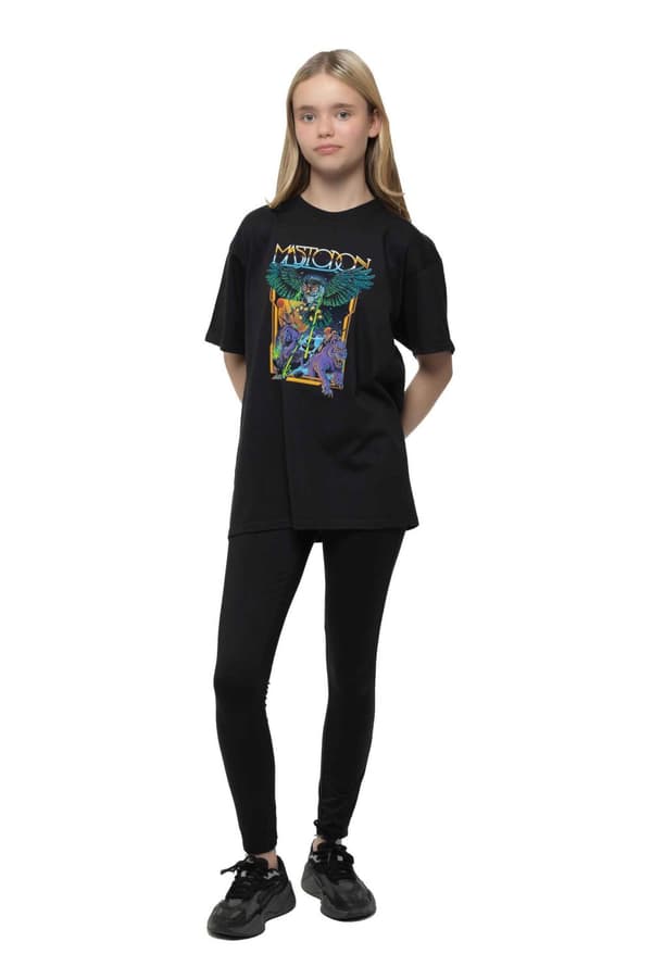 Mastodon Kids T Shirt Space Owl Band Logo Official Black Ages 5-14 yrs