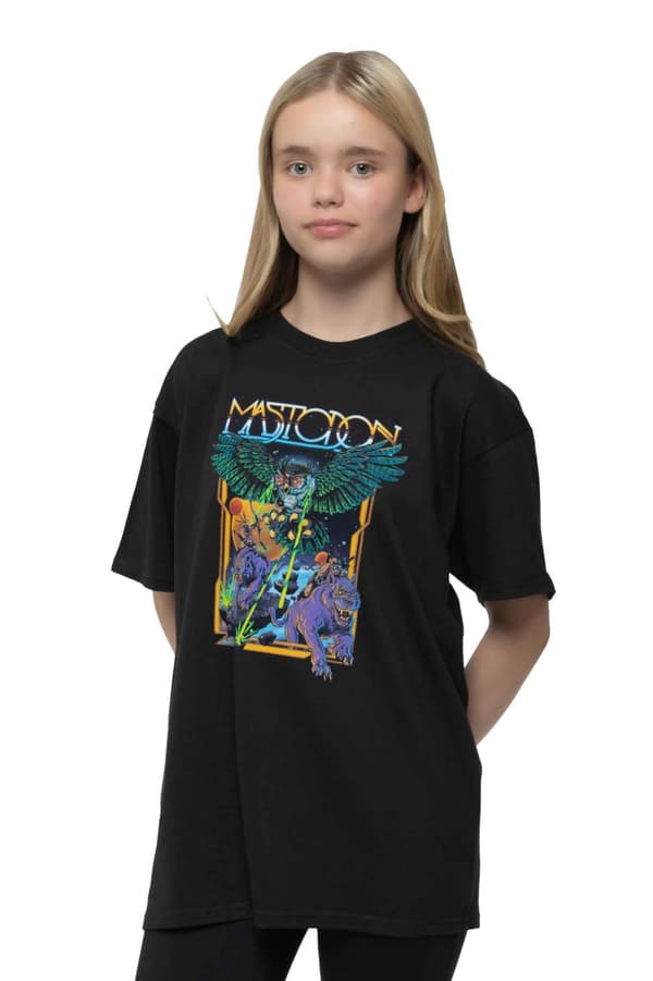 Mastodon Kids T Shirt Space Owl Band Logo Official Black Ages 5-14 yrs