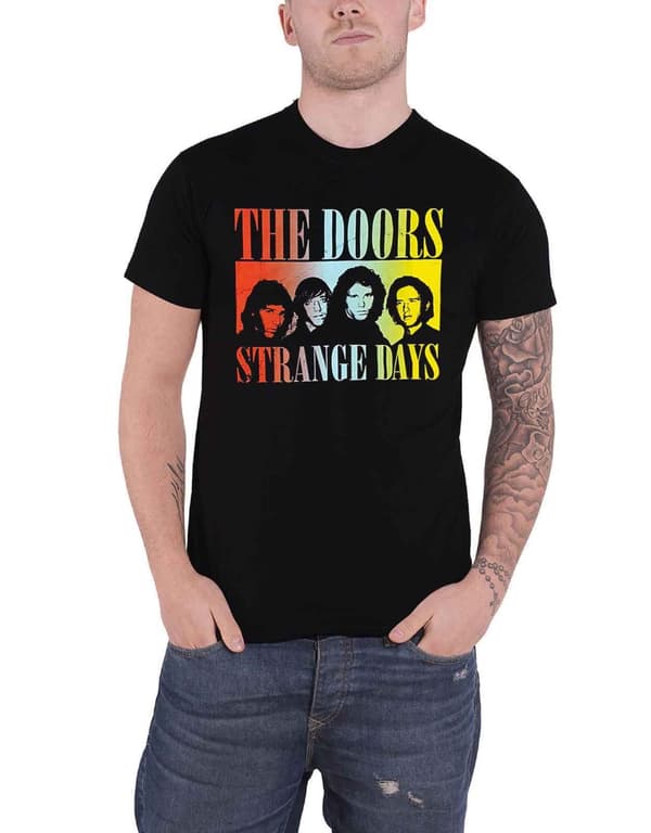 The Doors T Shirt Strange Days Band Logo Official Mens Black